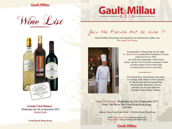 Plaquettes et Menus – Gault & Millau – Michel Roth